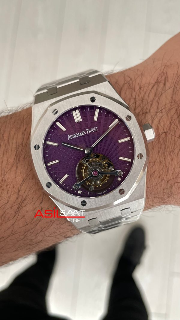 Audemars Piguet Royal Oak Tourbillon 26522ST Purple 41mm Super Clone Swiss ETA Saat BBS Factory Audemars Piguet Royal Oak Tourbillon 26522ST Purple 41mm Super Clone Swiss ETA Saat BBS Factory