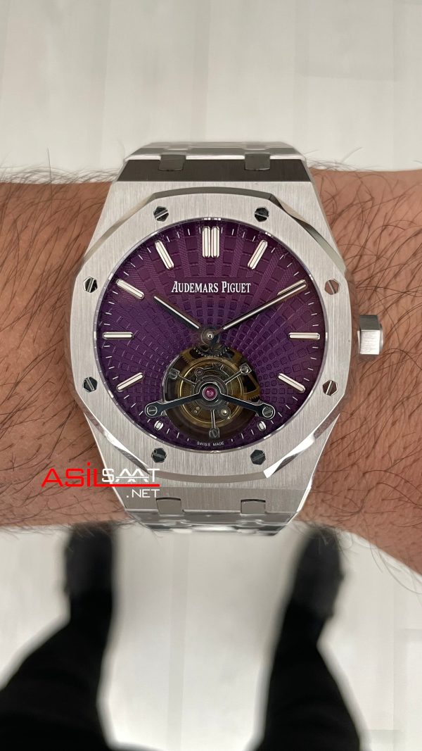 Audemars Piguet Royal Oak Tourbillon 26522ST Purple 41mm Super Clone Swiss ETA Saat BBS Factory Audemars Piguet Royal Oak Tourbillon 26522ST Purple 41mm Super Clone Swiss ETA Saat BBS Factory