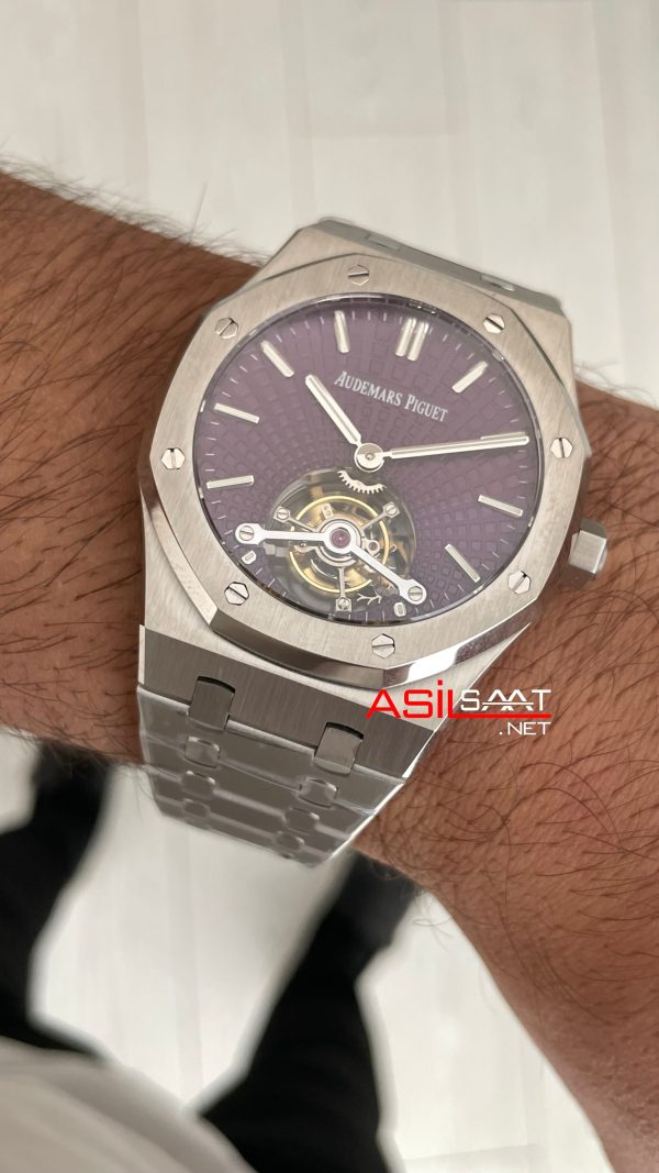 Audemars Piguet Royal Oak Tourbillon 26522ST Purple 41mm Super Clone Swiss ETA Saat BBS Factory Audemars Piguet Royal Oak Tourbillon 26522ST Purple 41mm Super Clone Swiss ETA Saat BBS Factory