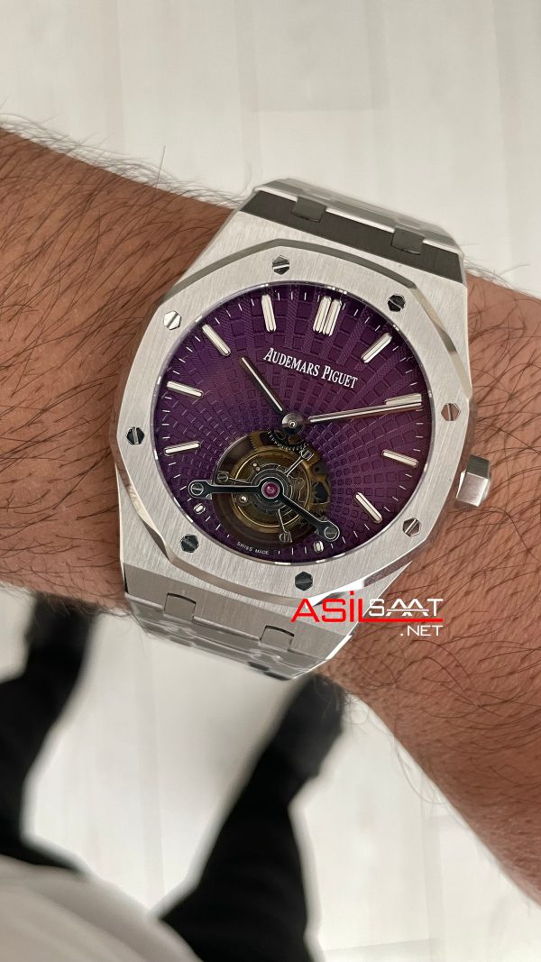 Audemars Piguet Royal Oak Tourbillon 26522ST Purple 41mm Super Clone Swiss ETA Saat BBS Factory Audemars Piguet Royal Oak Tourbillon 26522ST Purple 41mm Super Clone Swiss ETA Saat BBS Factory