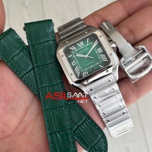 Cartier Santos Large WSSA0062 Yeşil 40mm Super Clone Swiss ETA Saat BV Factory