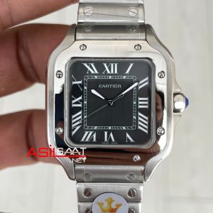 Cartier Santos WSSA0061 Gri Kadran 35mm Medium Kadın Kol Saati