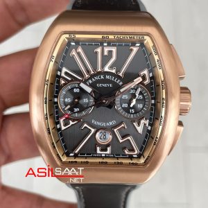 Franck Muller Vanguard Chronograph Gri V45CCDT Rose 44mm Super Clone Swiss ETA Saat ABF Factory