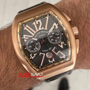 Franck Muller Vanguard Chronograph Gri V45CCDT Rose 44mm Super Clone Swiss ETA Saat ABF Factory