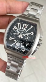 Franck Muller Vanguard Chronograph Siyah V45CCDT 44mm Super Clone Swiss ETA Saat ABF Factory
