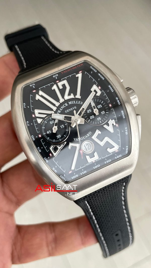 Franck Muller Vanguard Chronograph Siyah V45CCDT Silver 44mm Super Clone Swiss ETA Saat ABF Factory Franck Muller Vanguard Chronograph Siyah V45CCDT Silver 44mm Super Clone Swiss ETA Saat ABF Factory