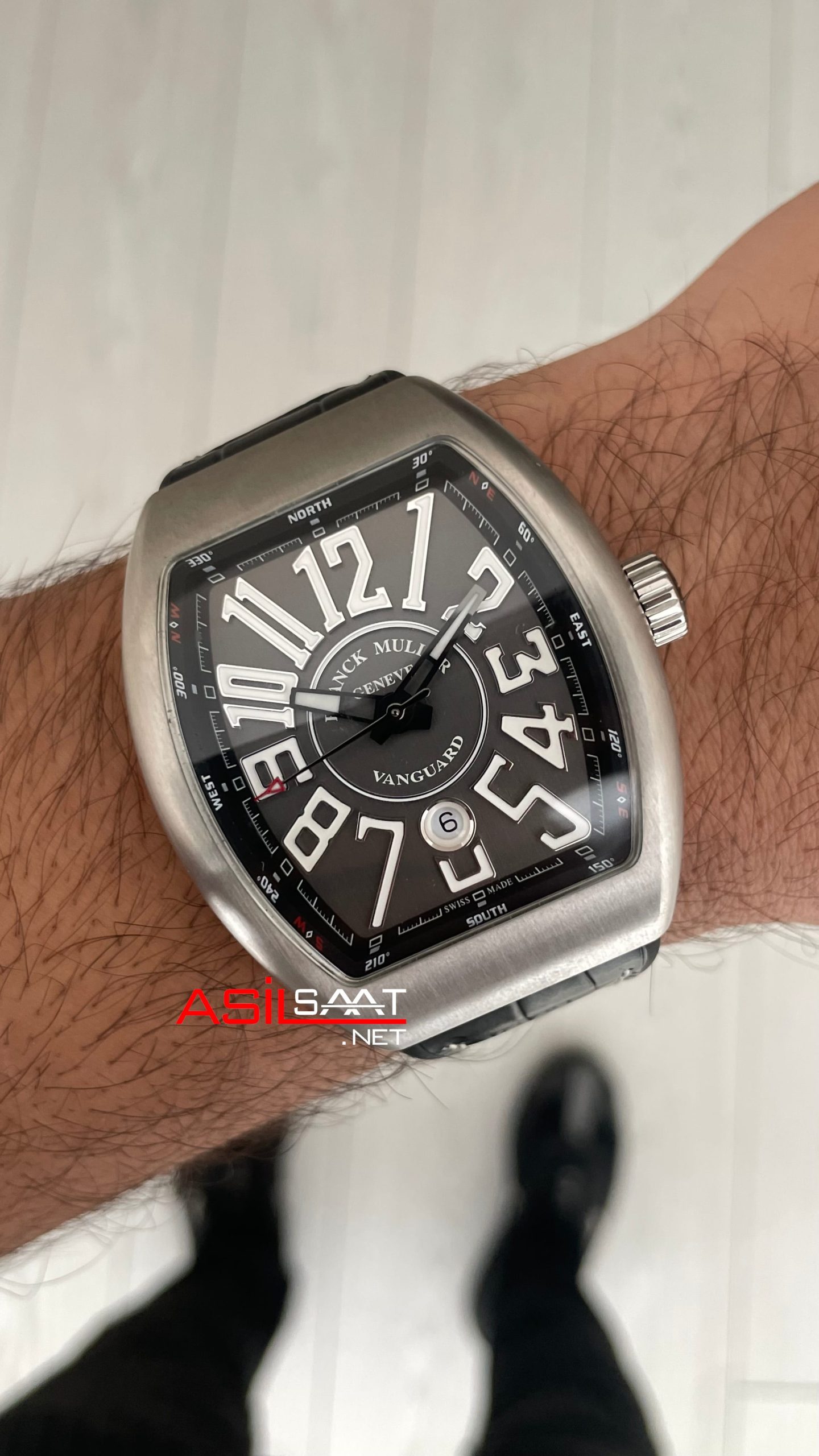 Franck Muller Vanguard Gri V45 Silver Super Clone Swiss ETA Saat ABF Factory