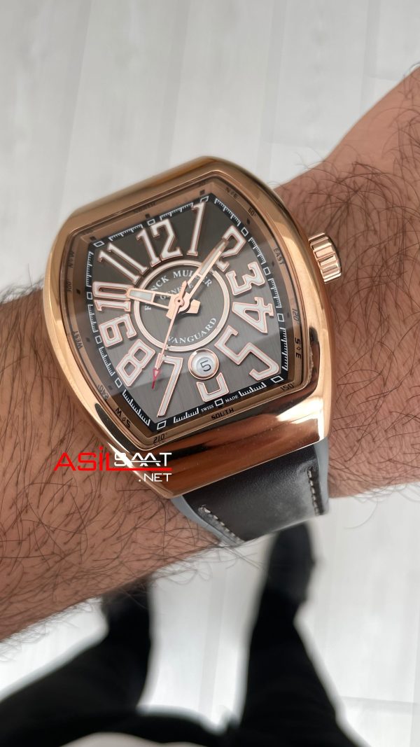 Franck Muller Vanguard Gri V45SCDT Rose Super Clone Swiss ETA Saat ABF Factory Franck Muller Vanguard Gri V45SCDT Rose Super Clone Swiss ETA Saat ABF Factory