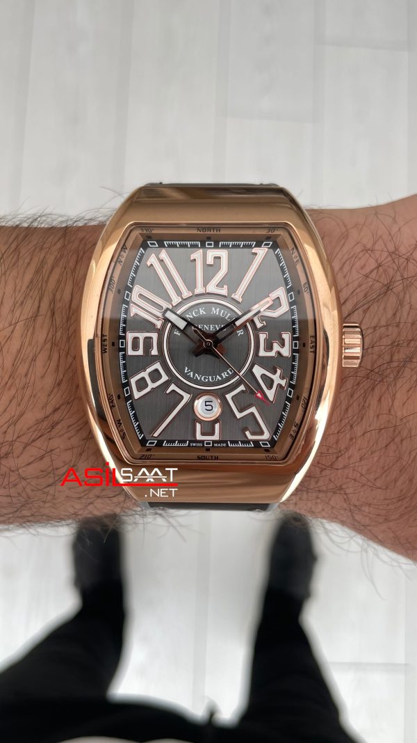 Franck Muller Vanguard Gri V45SCDT Rose Super Clone Swiss ETA Saat ABF Factory Franck Muller Vanguard Gri V45SCDT Rose Super Clone Swiss ETA Saat ABF Factory