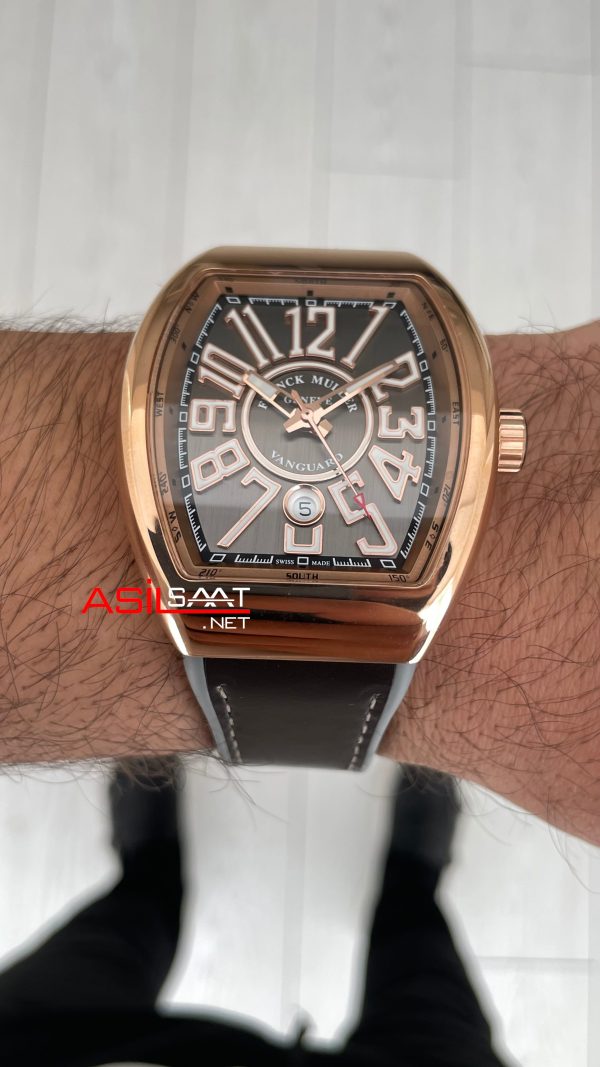 Franck Muller Vanguard Gri V45SCDT Rose Super Clone Swiss ETA Saat ABF Factory Franck Muller Vanguard Gri V45SCDT Rose Super Clone Swiss ETA Saat ABF Factory