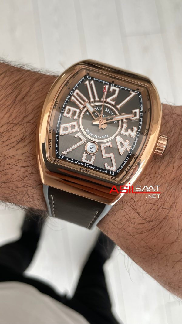 Franck Muller Vanguard Gri V45SCDT Rose Super Clone Swiss ETA Saat ABF Factory Franck Muller Vanguard Gri V45SCDT Rose Super Clone Swiss ETA Saat ABF Factory