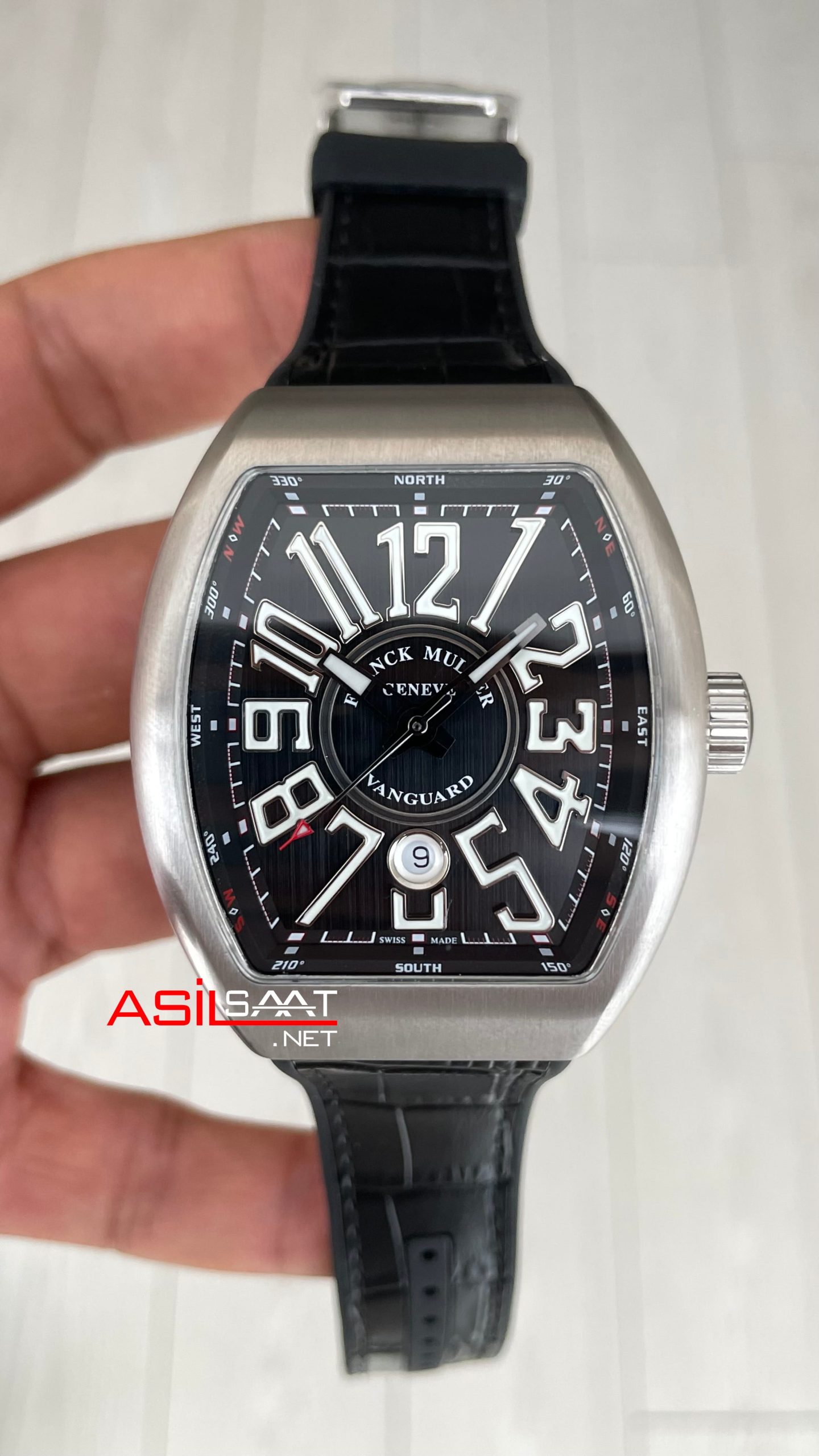 Franck Muller Vanguard Siyah V45 Silver Super Clone Swiss ETA Saat ABF Factory