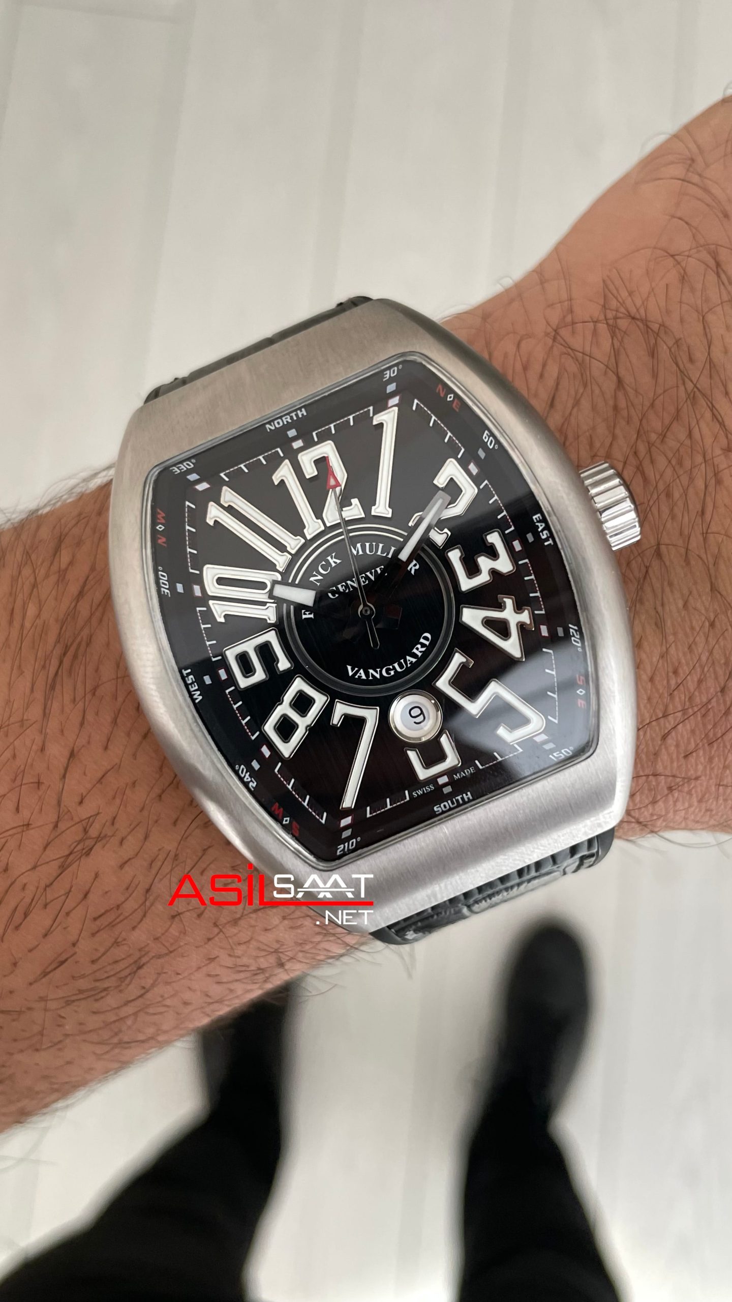 Franck Muller Vanguard Siyah V45 Silver Super Clone Swiss ETA Saat ABF Factory