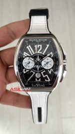 Franck Muller Vanguard Yachting Chronograph Beyaz V45CCDT Silver 44mm Super Clone Swiss ETA Saat ABF Factory