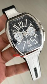 Franck Muller Vanguard Yachting Chronograph Beyaz V45CCDT Silver 44mm Super Clone Swiss ETA Saat ABF Factory