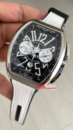 Franck Muller Vanguard Yachting Chronograph Beyaz V45CCDT Silver 44mm Super Clone Swiss ETA Saat ABF Factory