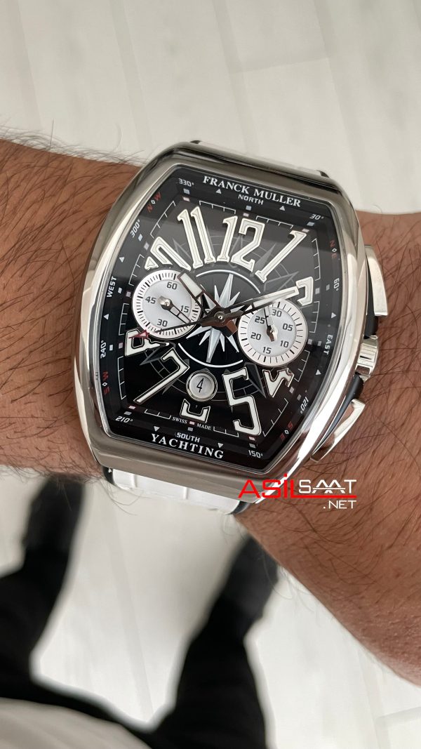 Franck Muller Vanguard Yachting Chronograph Beyaz V45CCDT Silver 44mm Super Clone Swiss ETA Saat ABF Factory Franck Muller Vanguard Yachting Chronograph Beyaz V45CCDT Silver 44mm Super Clone Swiss ETA Saat ABF Factory