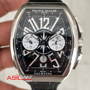 Franck Muller Vanguard Yachting Chronograph Siyah V45CCDT Silver 44mm Super Clone Swiss ETA Saat ABF Factory