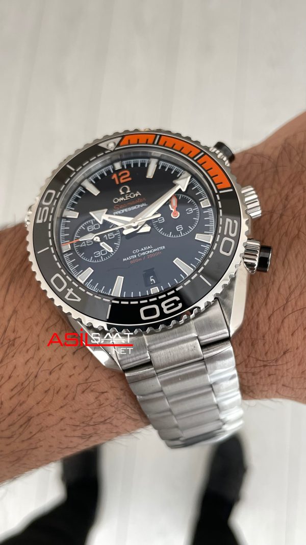 Omega Seamaster Planet Ocean Chronograph 600M Siyah Super Clone Swiss ETA Saat GS Factory