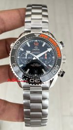Omega Seamaster Planet Ocean Chronograph 600M Siyah Super Clone Swiss ETA Saat GS Factory