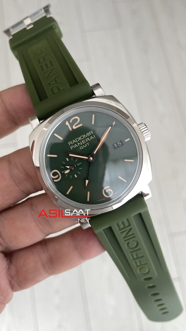 Panerai Radiomir GMT PAM00998 Yeşil 45mm Silver Replika Saat Panerai Radiomir GMT PAM00998 Yeşil 45mm Silver Replika Saat