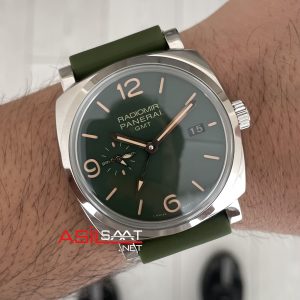 Panerai Radiomir GMT PAM00998 Yeşil 45mm Silver Replika Saat