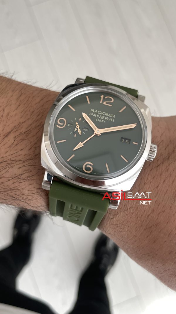 Panerai Radiomir GMT PAM00998 Yeşil 45mm Silver Replika Saat Panerai Radiomir GMT PAM00998 Yeşil 45mm Silver Replika Saat