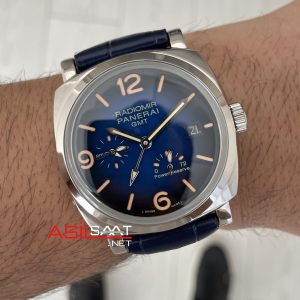 Panerai Radiomir GMT Power Reserve PAM00946 Mavi 45mm Silver Replika Saat