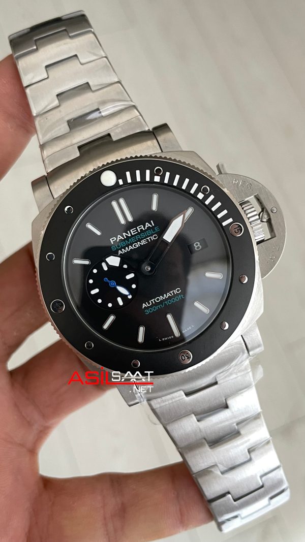 Panerai Submersible 1950 3 Days Amagnetic Titanium PAM01389 Siyah 47mm Replika Saat