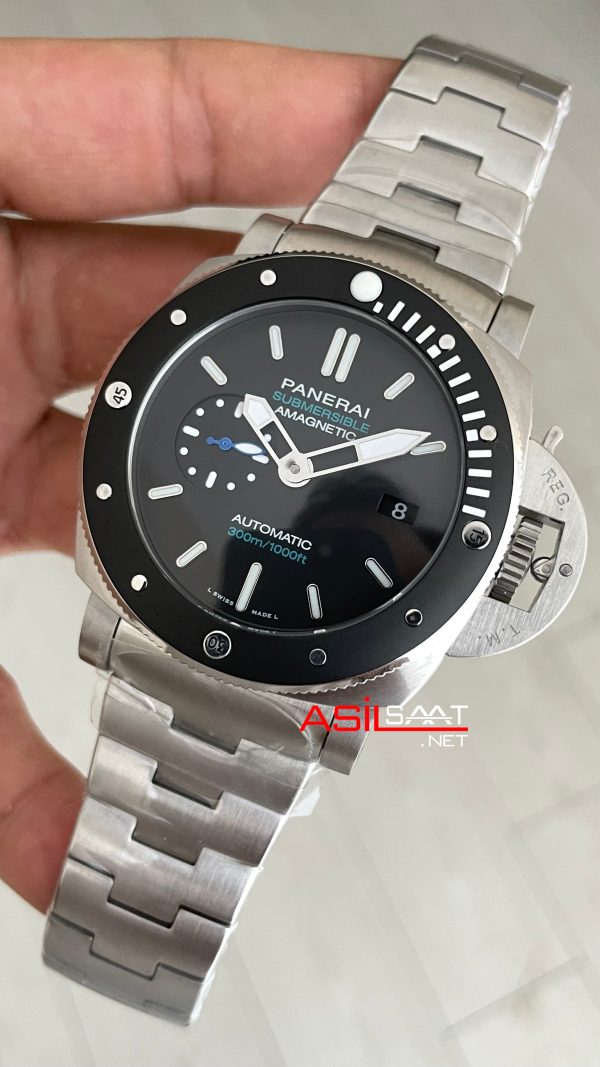 Panerai Submersible 1950 3 Days Amagnetic Titanium PAM01389 Siyah 47mm Replika Saat