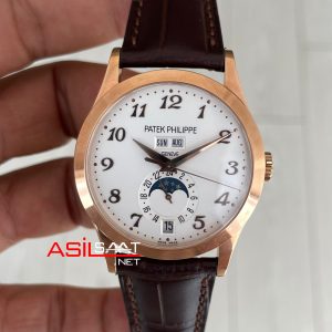 Patek Philippe Annual Calendar Complications 5396R Rosegold Beyaz Kadran Super Clone Swiss ETA Saat GR Factory