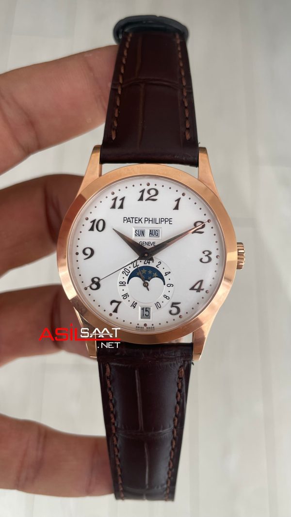 Patek Philippe Annual Calendar Complications 5396R Rosegold Beyaz Kadran Super Clone Swiss ETA Saat GR Factory