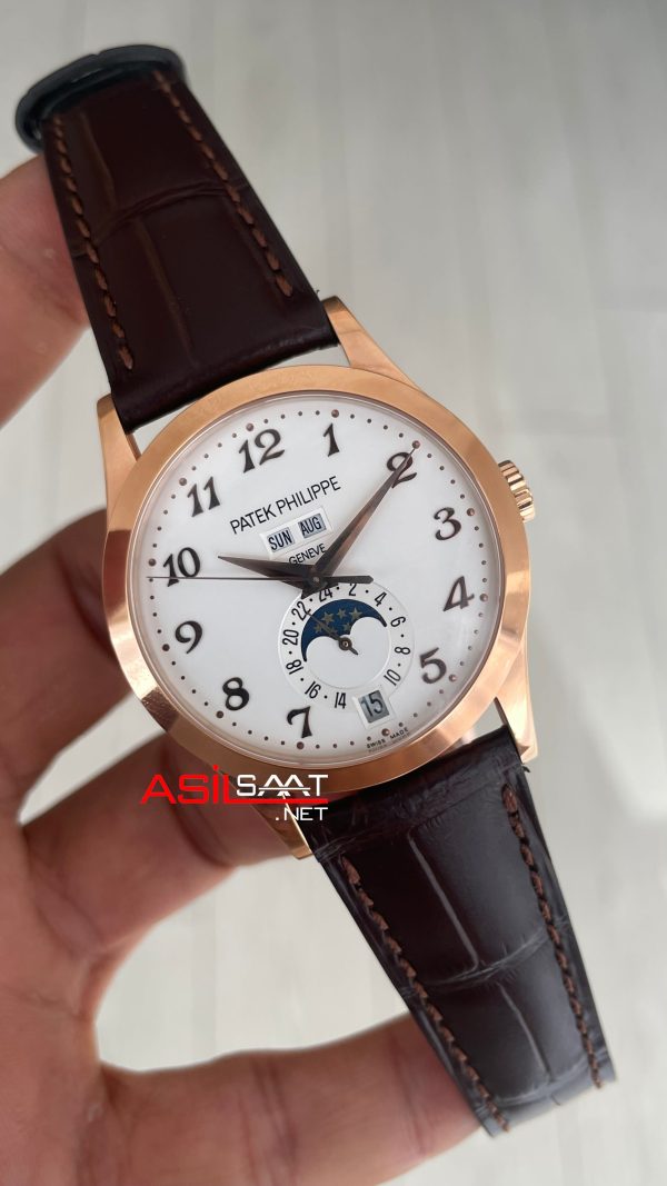 Patek Philippe Annual Calendar Complications 5396R Rosegold Beyaz Kadran Super Clone Swiss ETA Saat GR Factory