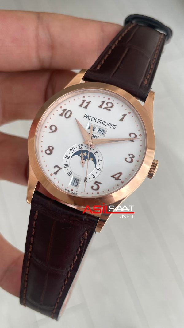 Patek Philippe Annual Calendar Complications 5396R Rosegold Beyaz Kadran Super Clone Swiss ETA Saat GR Factory