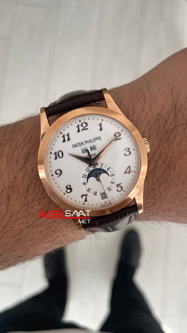 Patek Philippe Annual Calendar Complications 5396R Rosegold Beyaz Kadran Super Clone Swiss ETA Saat GR Factory