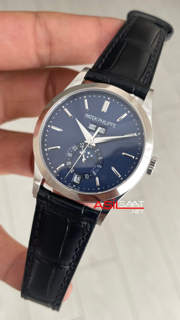 Patek Philippe Annual Calendar Complications Moonphase 5396G Mavi Kadran 39mm Super Clone Swiss ETA Saat GR Factory Patek Philippe Annual Calendar Complications Moonphase 5396G Mavi Kadran 39mm Super Clone Swiss ETA Saat GR Factory