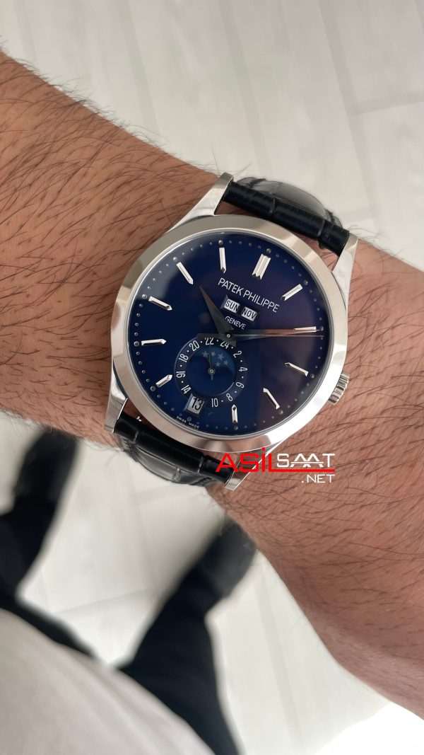 Patek Philippe Annual Calendar Complications Moonphase 5396G Mavi Kadran 39mm Super Clone Swiss ETA Saat GR Factory Patek Philippe Annual Calendar Complications Moonphase 5396G Mavi Kadran 39mm Super Clone Swiss ETA Saat GR Factory