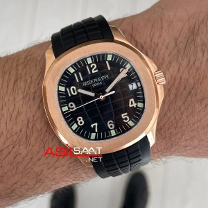 Patek Philippe Aquanaut 5167A Siyah 42mm Rosegold Swiss ETA Saat GR Factory
