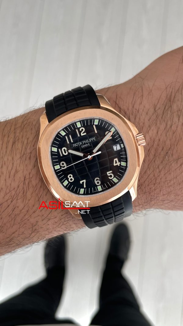 Patek Philippe Aquanaut 5167A Siyah 42mm Rosegold Swiss ETA Saat GR Factory