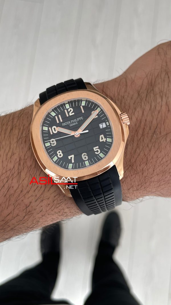 Patek Philippe Aquanaut 5167A Siyah 42mm Rosegold Swiss ETA Saat GR Factory