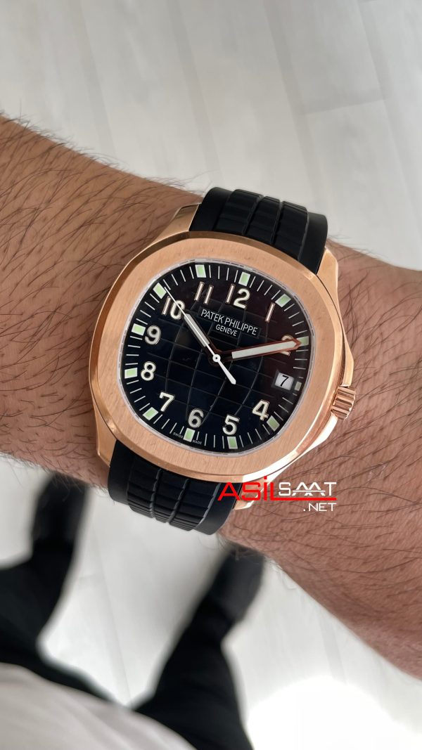 Patek Philippe Aquanaut 5167A Siyah 42mm Rosegold Swiss ETA Saat GR Factory