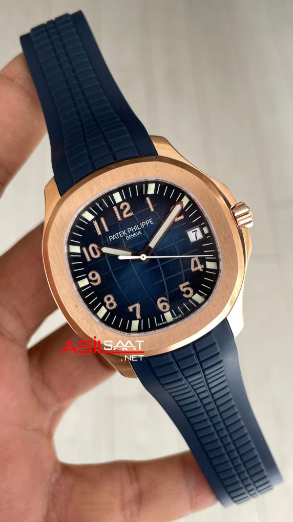 Patek Philippe Aquanaut 5168G Mavi 42mm Rosegold Swiss ETA Saat GR Factory