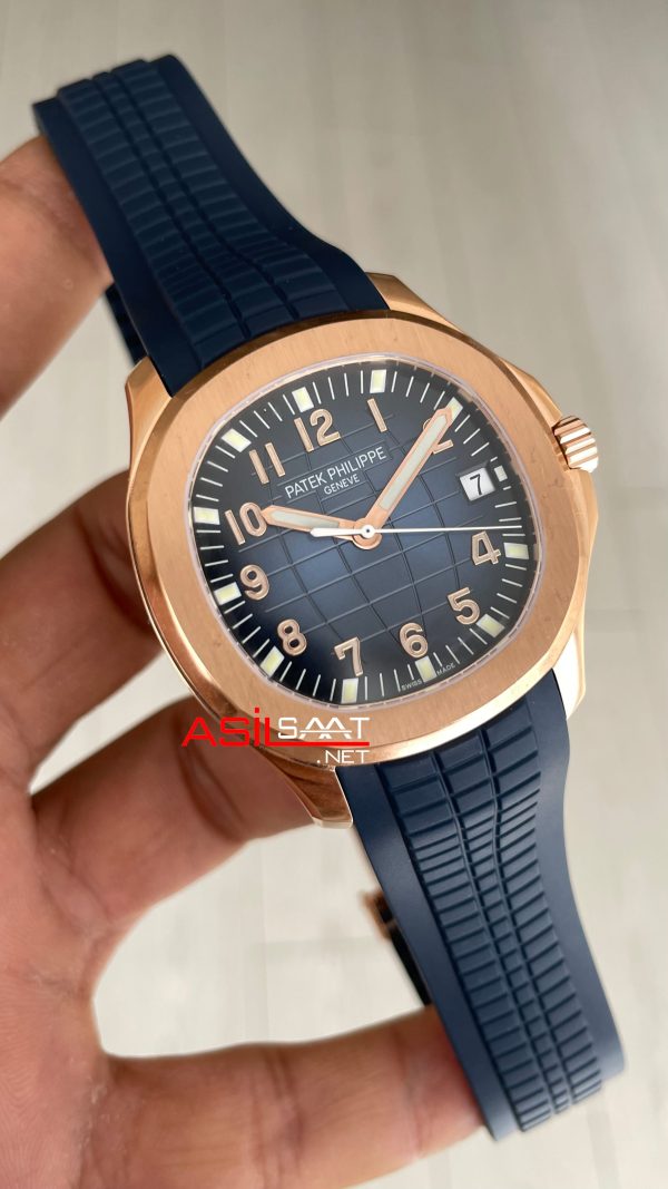 Patek Philippe Aquanaut 5168G Mavi 42mm Rosegold Swiss ETA Saat GR Factory