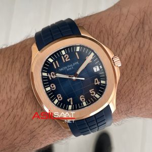 Patek Philippe Aquanaut 5168G Mavi 42mm Rosegold Swiss ETA Saat GR Factory