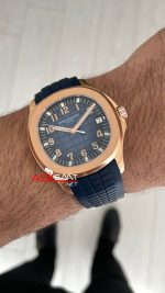Patek Philippe Aquanaut 5168G Mavi 42mm Rosegold Swiss ETA Saat GR Factory