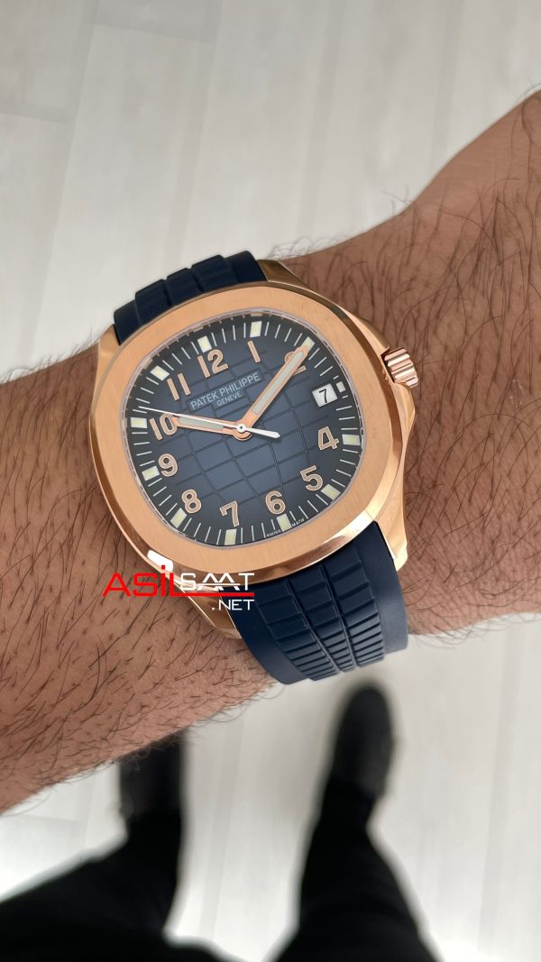 Patek Philippe Aquanaut 5168G Mavi 42mm Rosegold Swiss ETA Saat GR Factory