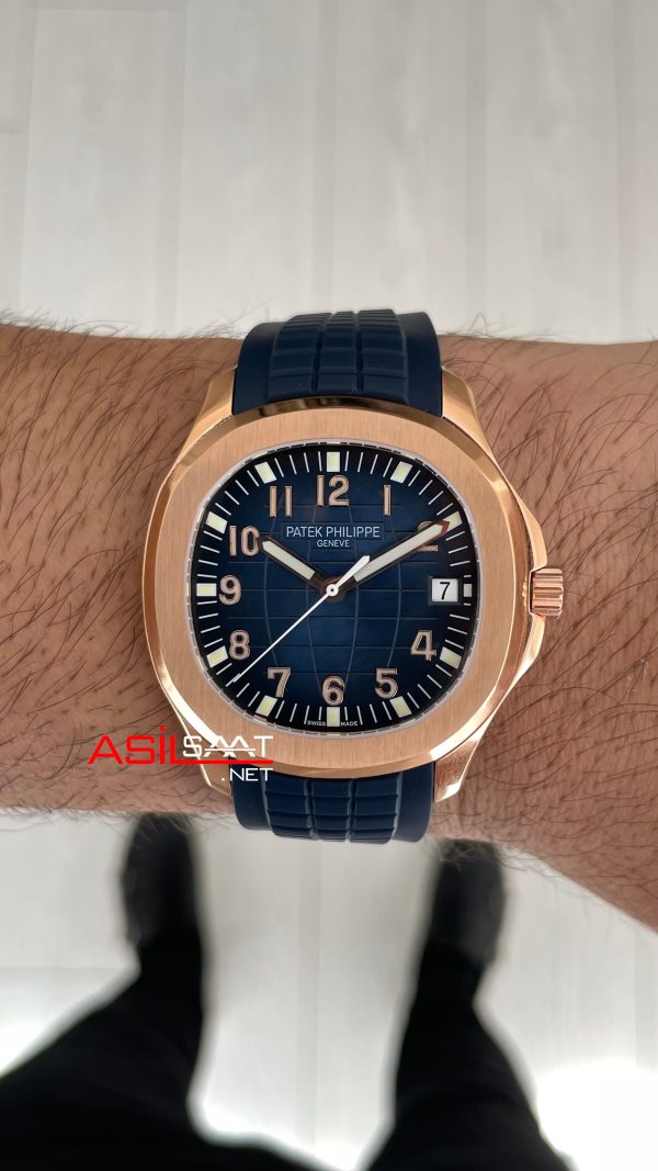 Patek Philippe Aquanaut 5168G Mavi 42mm Rosegold Swiss ETA Saat GR Factory
