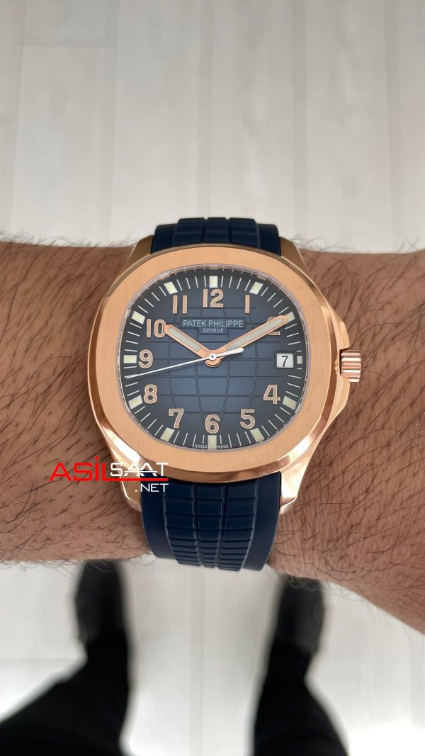 Patek Philippe Aquanaut 5168G Mavi 42mm Rosegold Swiss ETA Saat GR Factory