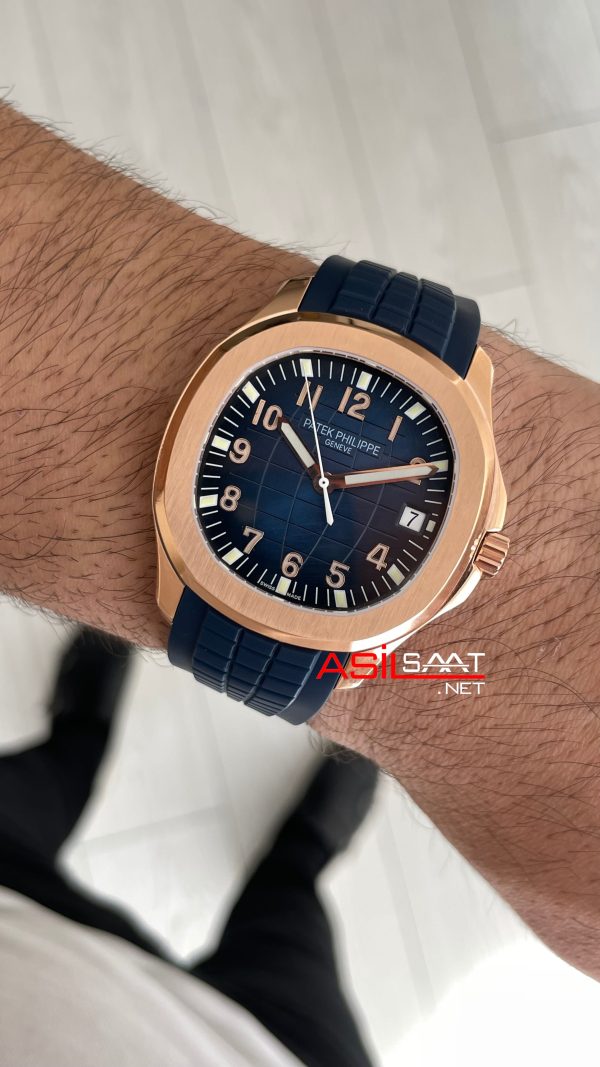 Patek Philippe Aquanaut 5168G Mavi 42mm Rosegold Swiss ETA Saat GR Factory