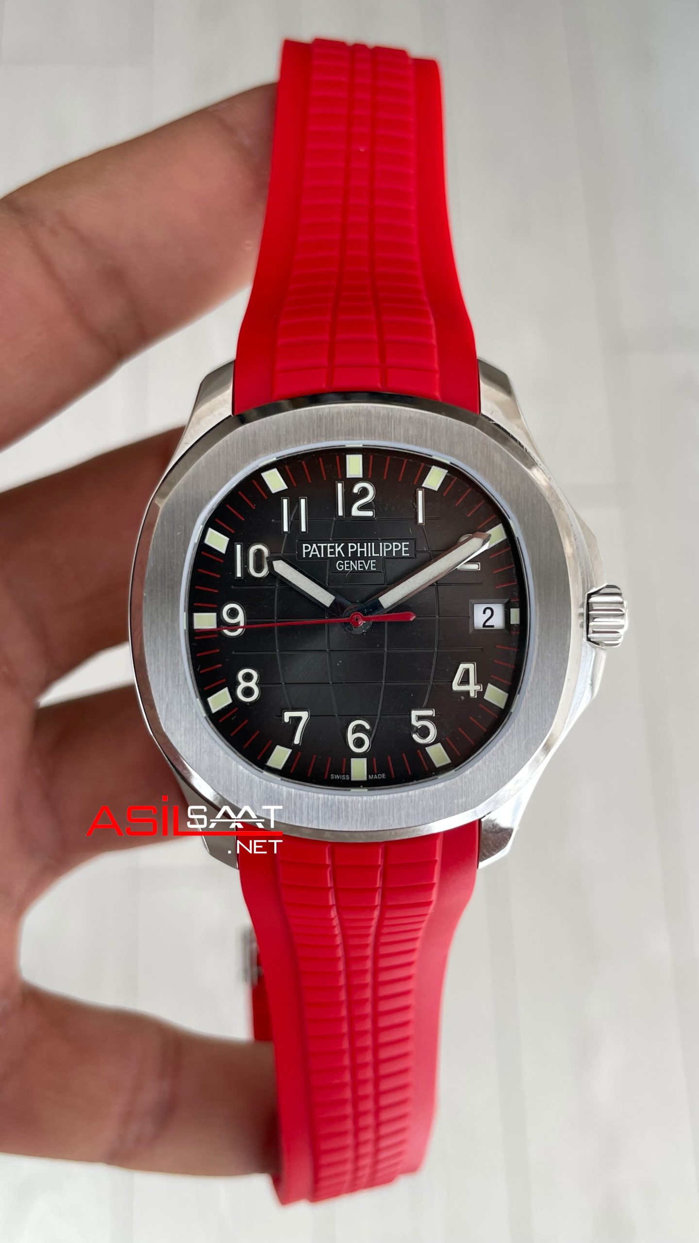 Patek Philippe Aquanaut Singapore 5167A Limited Edition Kırmızı 42mm Swiss ETA Saat GR Factory Patek Philippe Aquanaut Singapore 5167A Limited Edition Kırmızı 42mm Swiss ETA Saat GR Factory